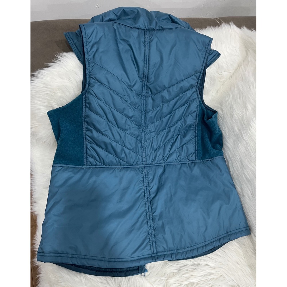 Reel Legends Women's Quilted Fleece Vest Blue Size M Full Zip NWT - Picture 3 of 7